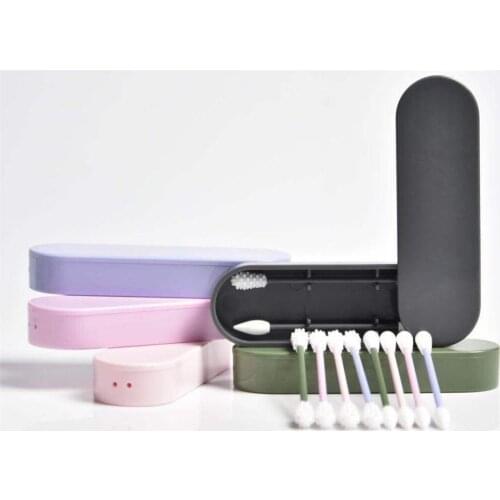 New 100set/lot 2Pcs/Box Reusable Cotton Swab Ear Cleaning Silicone Swabs Washable Makeup Sticks Soft Flexible Make Up Tools