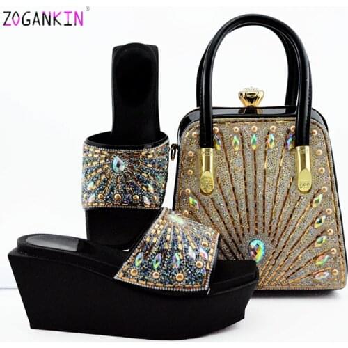 Latest New Black Matching Shoes and Bag Set In Heels Matching Shoes and Bag Set for Italian Party Nigerian Shoes and Bag Set