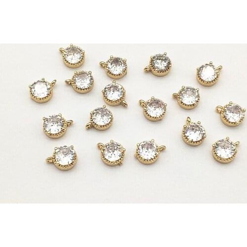 New Arrival!9x7mm 100pcs Cubic Zirconia Round Charm for Handmade Jewelry Necklace/Earring DIY Parts,Jewelry Accessories Findings