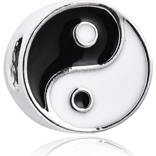New arrival Silver Yin-yang Bead Charm Fit European Pandora Charm Bracelets Jewelry Making Accessories