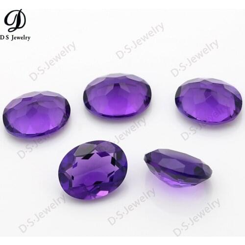 Oval Synthetic Amethyst Stones Brilliant Synthetic Gems For Jewelry Making Findings Accessories Diy