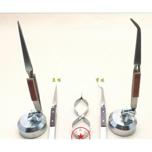 Rebound Jewelry Welding Tweezers Curved Straight Soldering Tweezer Selflock Jewelers jewelry making Tools Repair locking pick