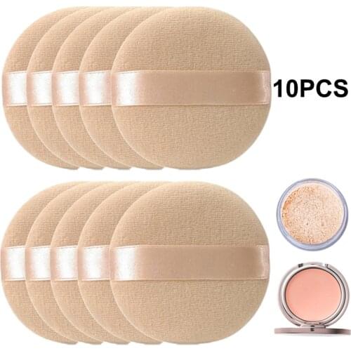10pcs Make Up Puff Round Shape Facial Face Body Powder Foundation Puff Portable Soft Cosmetic Puff Makeup Foundation Sponge