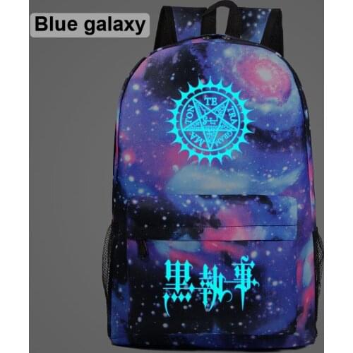 2019 Fashion Luminous Star Anime Black Butler Galaxy Plaid Children School bag Teenagers Student Schoolbags Women Men Backpack