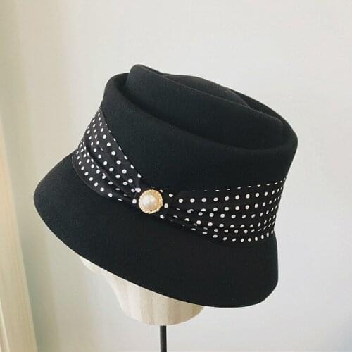 Woolen Basin Hat Fisherman Hat Felt Hat 2021 Autumn Winter Japanese Famous Girl Retro Wild Hepburn Concave Woolen