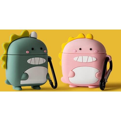 For Baseus W09 Case Cute Dinosaur Couples Cartoon 3D Funny Silicone Bluetooth Earphone Protection Cover Case Fundas