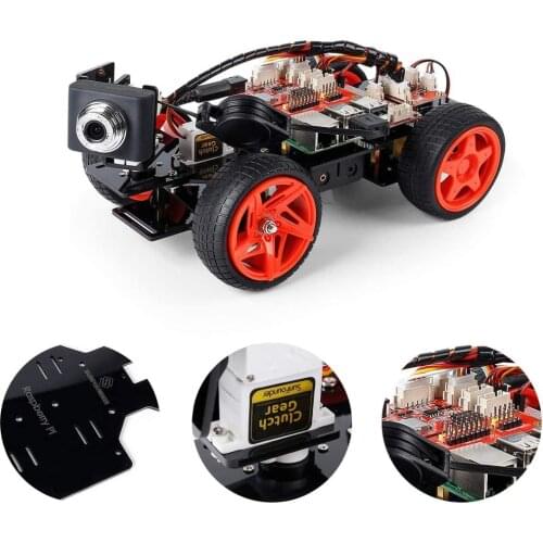 SunFounder Raspberry Pi Smart Video Robot Car Kit, Graphical Visual Programming, Remote Control Electronic Toy with Camera