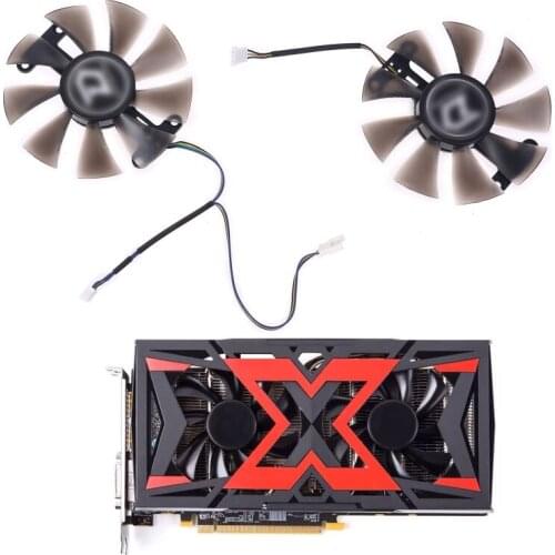 2x 85mm PLD10015B12H 0.55A RX580 RX590 for POWERCOLOR DATALAND Radeon RX 580 590 Graphics Card Cooling Fan