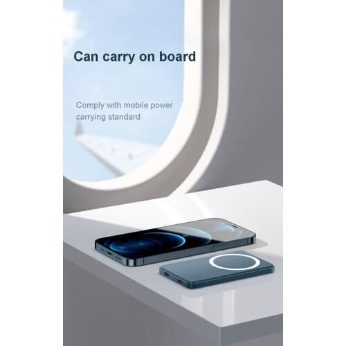 A 5000mah PowerBank with Magnetic, Wireless And Wired Charging Functions that Can be Used for Iphone 12 Pro