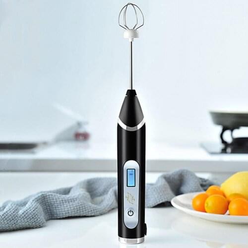 Milk Frother LCD Display Labor-saving ABS Small Coffee Frother Tools for for Coffee,Egg, Milk Latte, Cappuccino