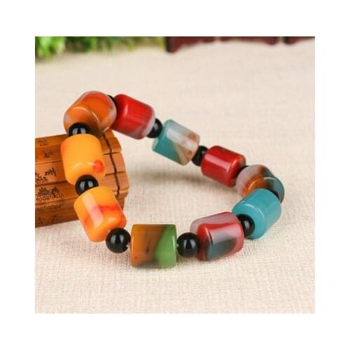 Zheru jewelry natural colorful jade two-color bracelet mens and womens bracelets, exquisite jewelry, best gift