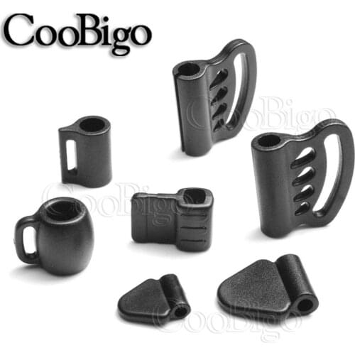 12pcs Multi Style Cord Ends Lock Stopper Sliding Rope Cord Bells For Paracord 550 Backpack Straps Webbing Bag Parts Accessories