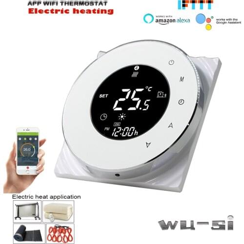 16A temperature controller-wifi thermostat,with mobile APP WIFI remote control, works with Google Assistant