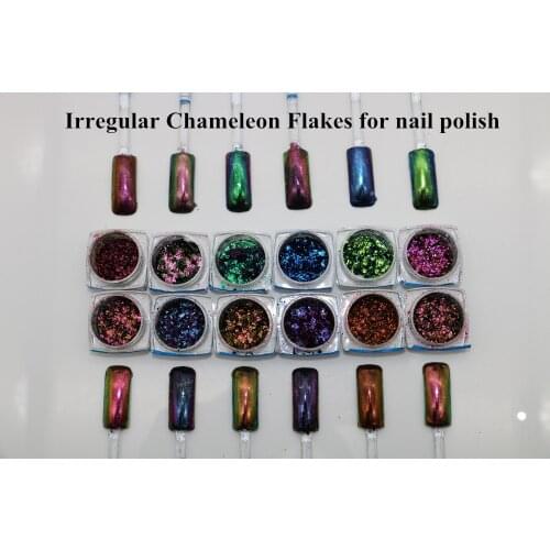 17 colors chameleon flakes pigment 0.2grams/jar for nail polish