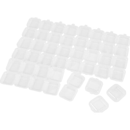 24Pcs Small Clear Plastic Beads Storage Containers Box with Hinged Lid for Storage of Small Items Crafts Hardware