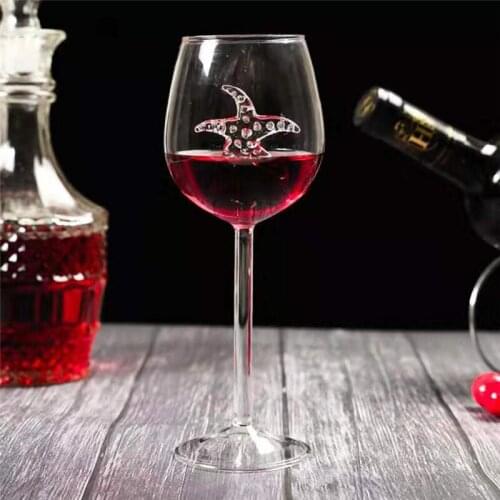 300ml Creative Starfish Red Wine Glass Wine Glass Cup High Borosilicate Glass for Red Wine Whiskey Beer Bar Party Wedding