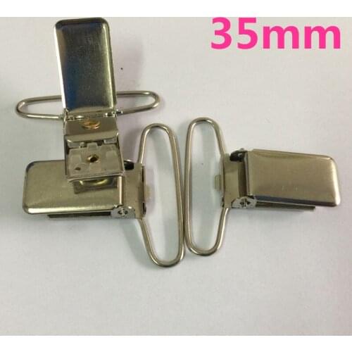 35mm 20pcs/lot Metal clips for Suspender Rectangle Pacifier Clips With Plastic Craft Sewing Tool DIY Garment Acessories