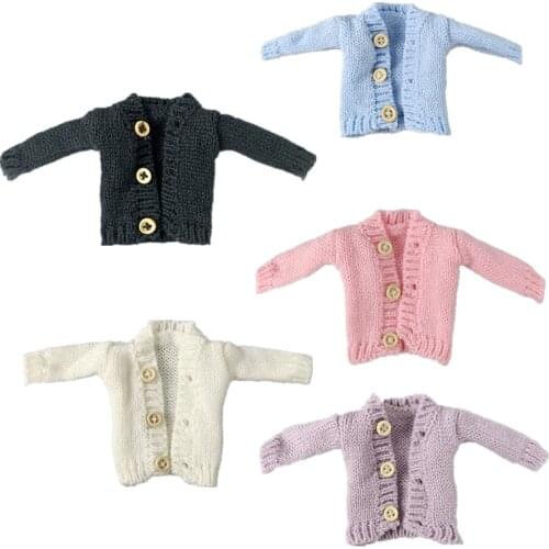 5 pcs/lot Fashion Knitted Coat for Barbie Doll Clothes Outfits Sweater Handmade Winter Top 1/6 BJD Accessory Kids Toys Girl Gift