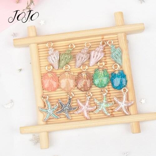 JOJO BOWS 15pcs DIY Craft Supplies Starfish Alloy Accessories For Pendant Handmade Necklace Material Apparel Bag Stickers Decor