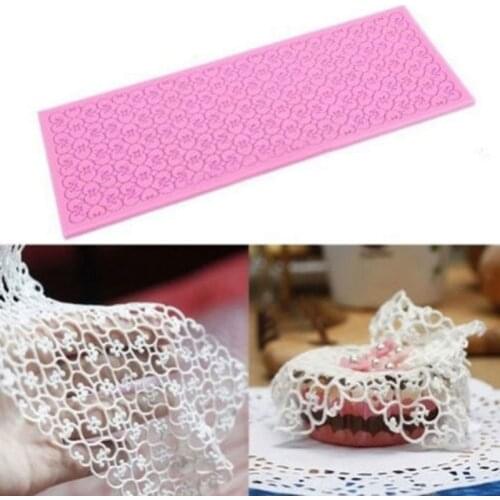 Large Rectangle Silicone Cake Fondant Mould DIY Mat Flower Lace Mold Sugar Craft Baking Decorating Tools