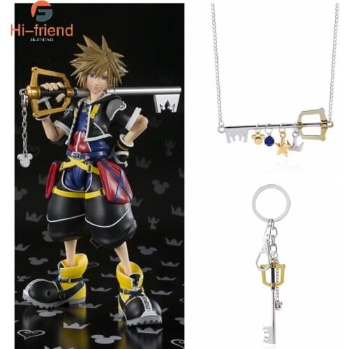Game Kingdom Hearts Sora Keyblade Keychain Key Shape Weapon Key Chain for Women Men Bag Car Pendant Decoration