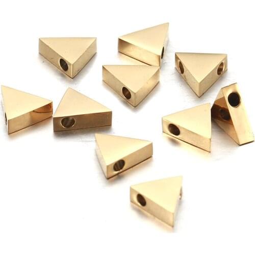 10pcs DIY Jewelry Accessories 316 Stainless Steel Pendant Geometric Triangle 9mm Small Bead for Bracelet Necklace
