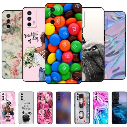 For Realme GT 5G Case Silicon Back Cover Phone Case For OPPO Realme GT 5G Soft Case RealmeGT RMX2202 coque 6.43" black tpu case