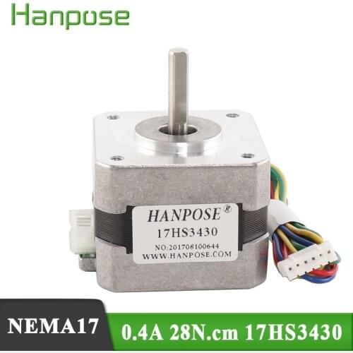 Free shipping Nema17 42 motor Stepper Motor 0.4A 28N.CM 17HS3430 motor 4-lead for 3D printer CNC