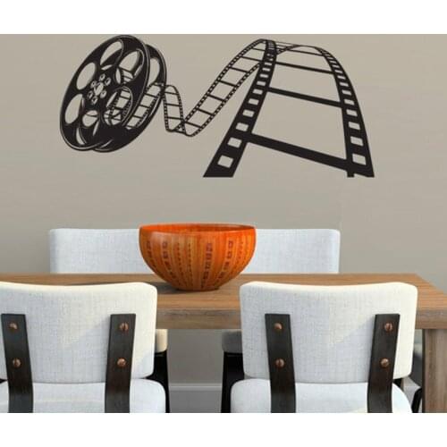 Movies Sign Cinema Wall Decal Showtime Poster Home Theater Sign Quote Vinyl Sticker Gift Video Decor Film Strip Murals 2223