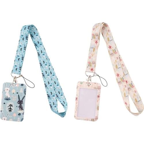 JF879 Cute Rabbit Cell Phone Straps Keychain Lanyard for Keys ID Card Badge Holder Neck Strap Keyring Belt Strap Accessories