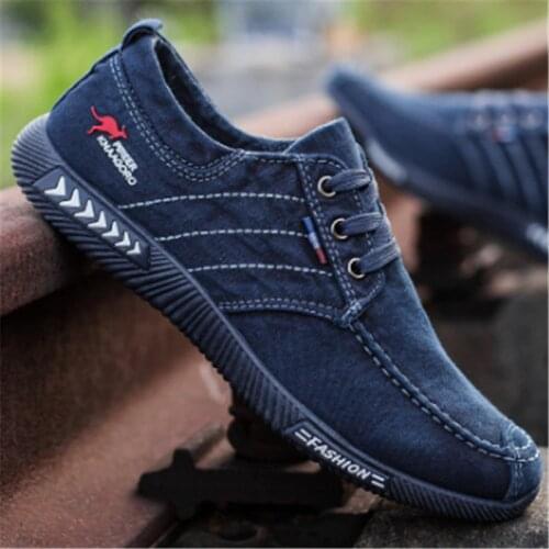 Fashion Men Canvas Shoes Male Summer Casual Denim Shoes Mens Sneakers Slip On Loafers Driving Moccasin Chaussure Homme Black