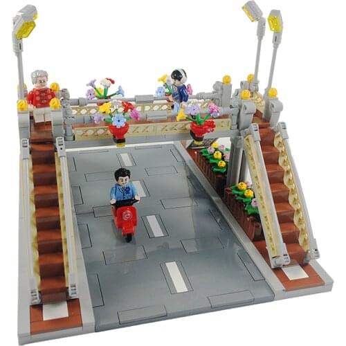 MOC City Street Building Blocks Bricks Montessori Toys for Children Over 3 Years Birthday Gift Compatible Classic Mini Blocks