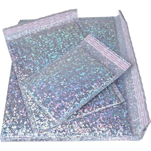 New Product Colorful Glossy 10Pc Packaging Shipping Bubble Mail Gold Paper Filled Envelope Gift