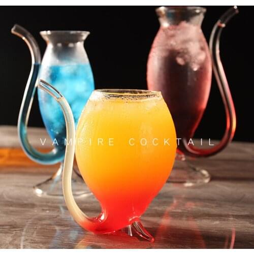 Creative Long Bill Filter Crystal Glass Grill Mouse Cup Individual Bar Molecular Cocktail Cup