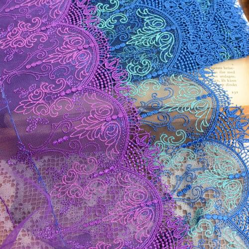 25cm wide 2meters/lot Summer hot retro flower embroidery lace trim coffee mesh material diy accessory X798