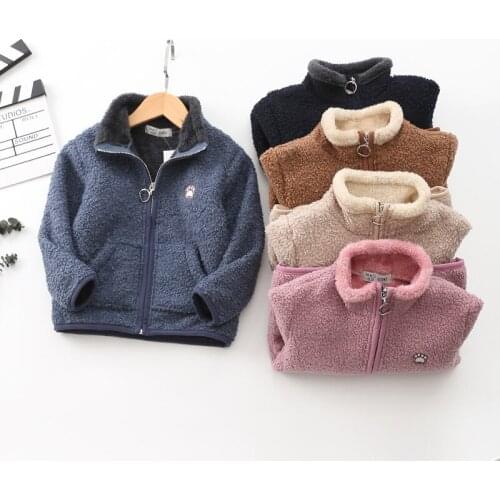Winter Jackets for Children Casual Solid Baby Girls Boys Furry Coats Autumn Winter Kids Plus Velvet Warm Jackets Baby Outerwear