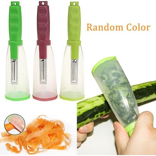 Multifunction Fruit Vegetable Peeler Plastic Fruit Zester With Peel Storage Holder Box Useful Cooking Tools Kitchen Gadgets