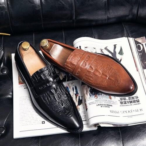 Fashion Elegant Oxford Shoes Men Formal Shoes Leather Dress Loafers