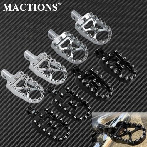 Motorcycle Universal CNC Footpeg Footrest Pedal Black/Chrome For Harley Sportster Iron 883 Bobber Chopper Fatboy Wide Glide Dyna