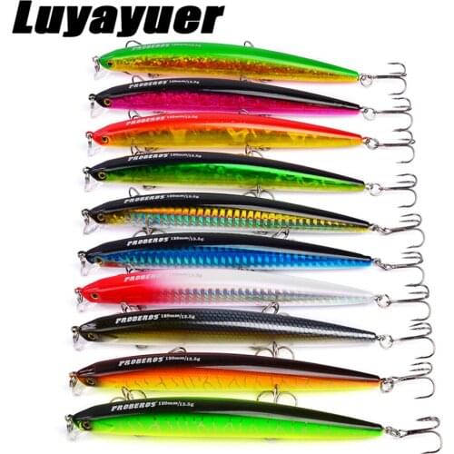 10Pcs Floating Minnow Fishing Lures Set Suspending Bait whopper bass lures Fishing Hard Bait 12.5cm 13.5g