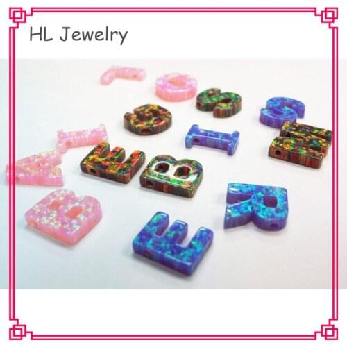 Mix Color Shape op05&op17 Initial Opal Letter Blue And White Color Synthetic Opal Capital Letter Hot Sale