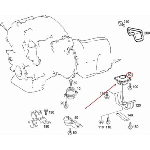 Car Bracket pad Gearbox foot pad Suitable for GL320 GL350 ML63 R350mer ced es-be nzR500 2010-2014 Gearbox support Gearbox rubber