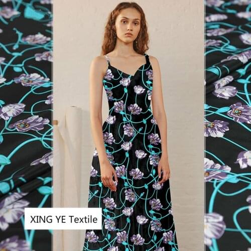 Silk Crepe De Chine Fabric for Dress Female New Style for Sewing Material by Meter Smooth Shiny Tough Anti-wrink Cloth