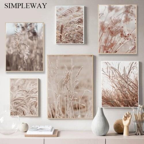 Scandinavian Landscape Wall Canvas Poster Plant Nature Grass Art Print Botanical Painting Decorative Picture Modern Home Decor