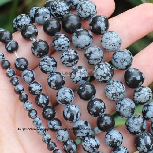 Fctory Price Natural Snowflake Jaspers Round Beads 15''/ Strand 4-12MM Pick Size For Jewelry Making