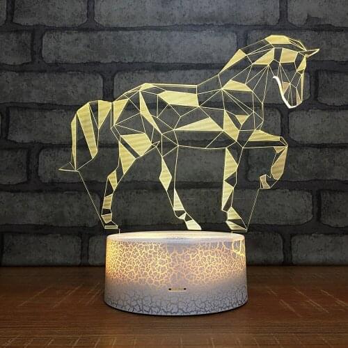 LED 3D Novelty Night Lighting 2020 New Unicorn Design Acrylic ABS Touch Sensor Novelty Lamp Holiday Lights Gifts for Kids