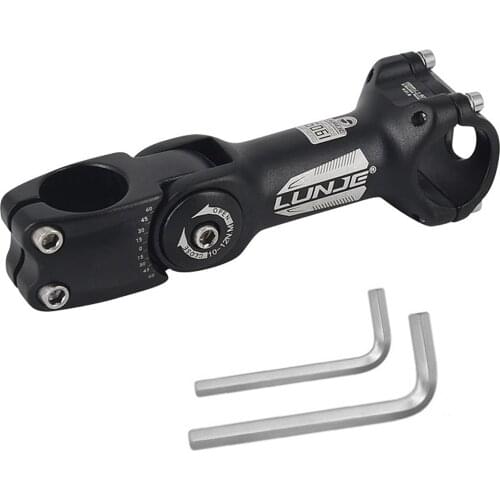 Aluminum Alloy Bike Stem 31.8 x 130mm 0-60 Degree Adjustable MTB Fork Stem Extender Handlebar Stem Riser Bicycle Cycling Stem