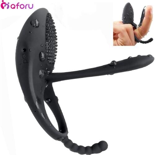 Male Delay Ring Ejaculation Cock Vibrators for Men Penis Vibrating Rings Anal Vagina Massage G Spot Stimulator USB Charge