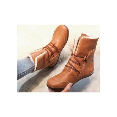 Winter shoes Add wool warm Leather Boots Women Large size 41 42 43 Casual women Boots Women Snow Boots footwear