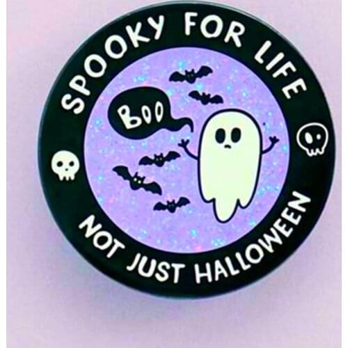 Spooky For Life Not Just Halloween Glitter Enamel Brooch Pin Backpack Hat Bag Collar Lapel Pins Badges Women Mens Accessories